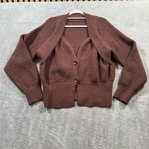 Women's Brown Cardigan Sweater